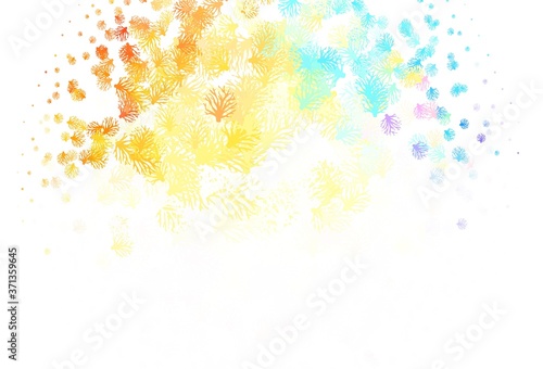 Light Blue  Yellow vector elegant template with leaves.
