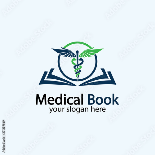 Medical Book Logo icon design vector,health book education logo Designs Inspiration.
