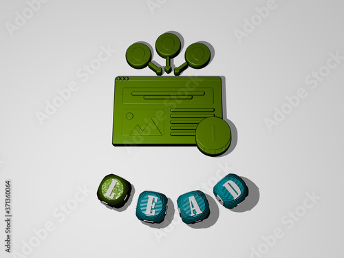 lead text around the 3D icon - 3D illustration for background and business photo