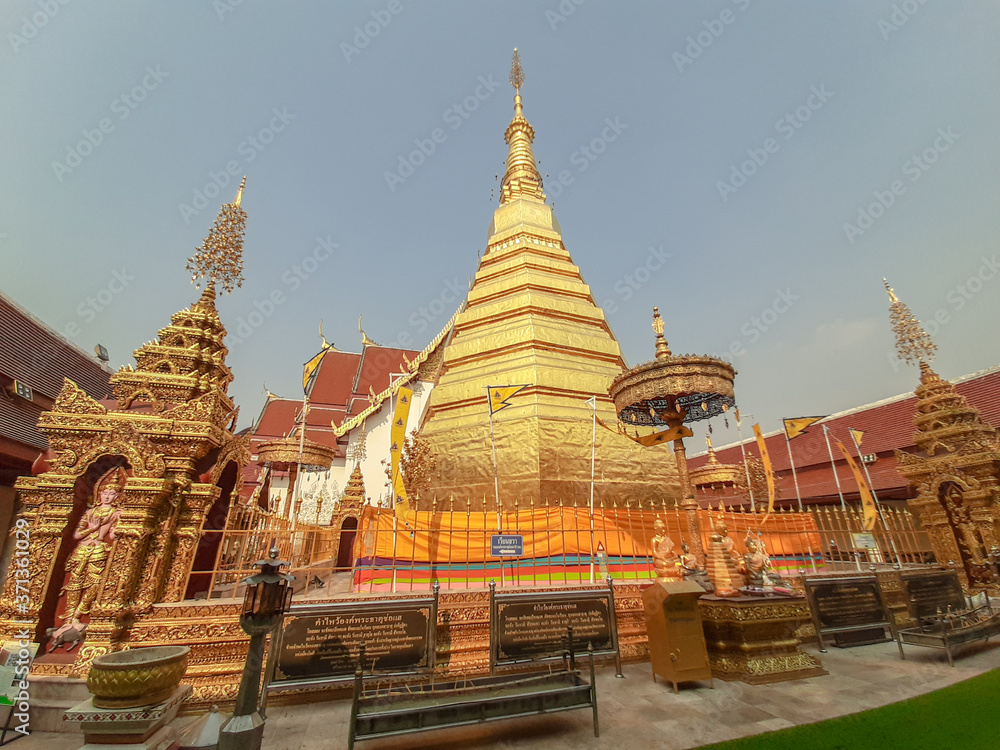 Within Wat Phra That Cho Hae is an ancient sacred temple to worship of Phrae province in Thailand