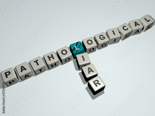 pathological liar crossword by cubic dice letters - 3D illustration for concept and nose