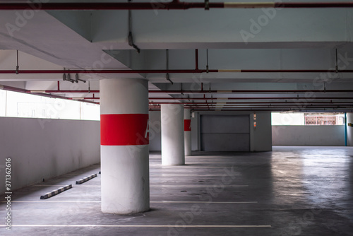 Empty space car park interior ,parking garage.