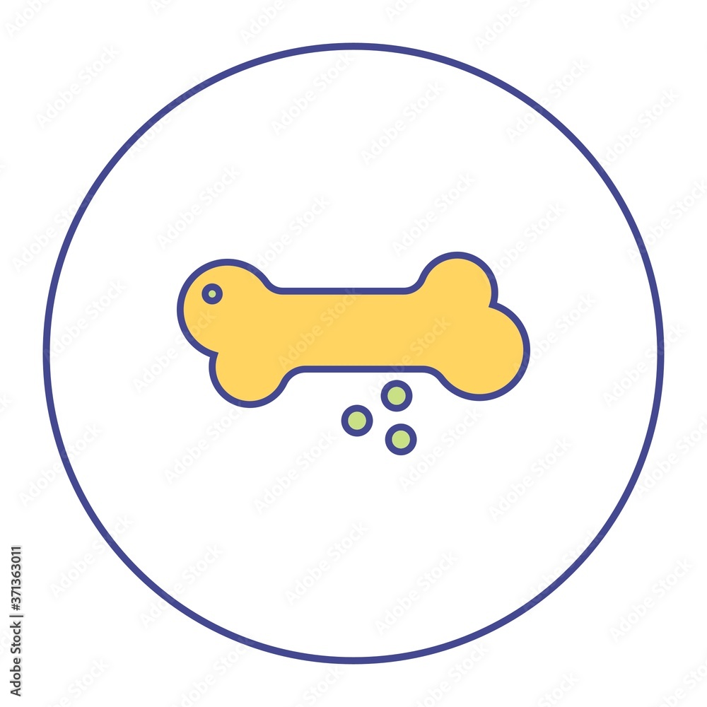 .bicolor filled line bone icon, simple sign and symbol from Pet-vet collection, design element for User Interface .bicolor filled line bone icon, simple sign and symbol from Pet-vet collection, design element for User Interface