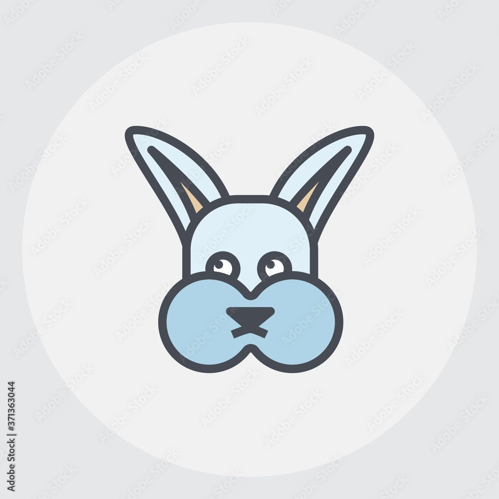 Fototapeta premium .multicolor line rabbit icon, simple sign and symbol from Pet-vet collection, design element for User Interface