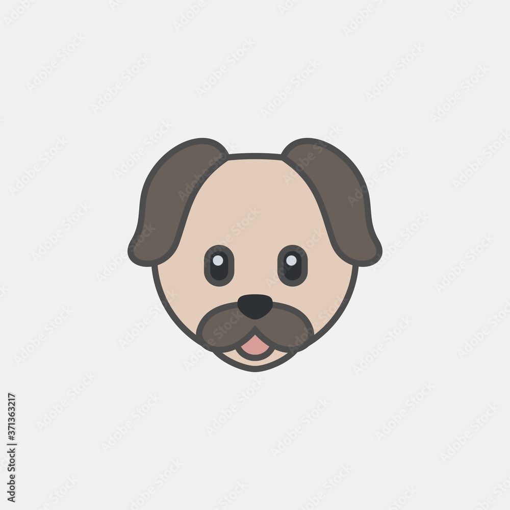 .flat line dog icon, graphic illustration from Pet-vet collection, for web and app design