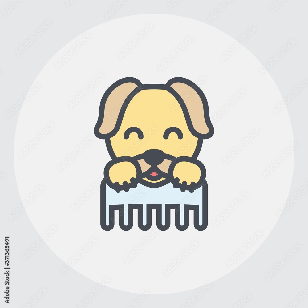 .multicolor line grooming icon, graphic illustration from Pet-vet collection, for web and app design