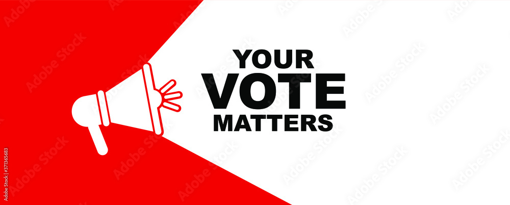 your vote matters sign on white background	 - obrazy, fototapety, plakaty 