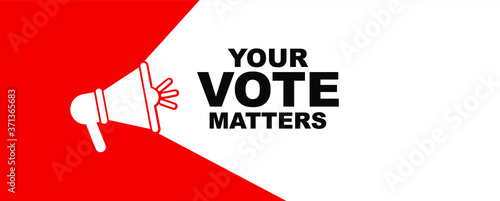 your vote matters sign on white background	 photo