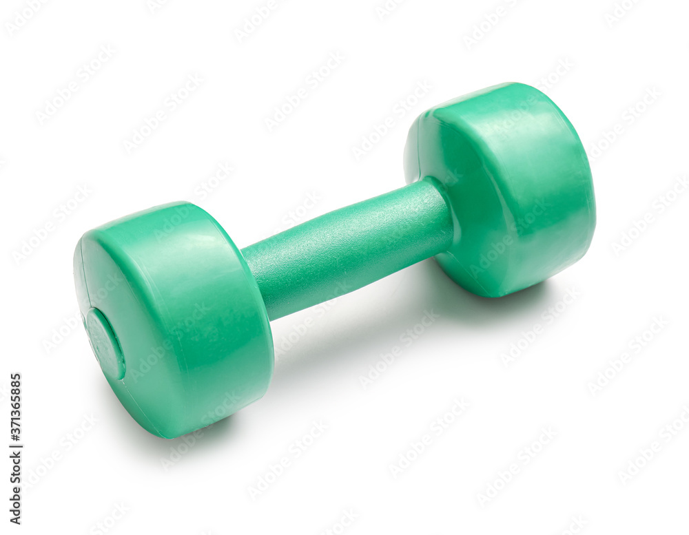 Color dumbbell on white background Color dumbbell on white background