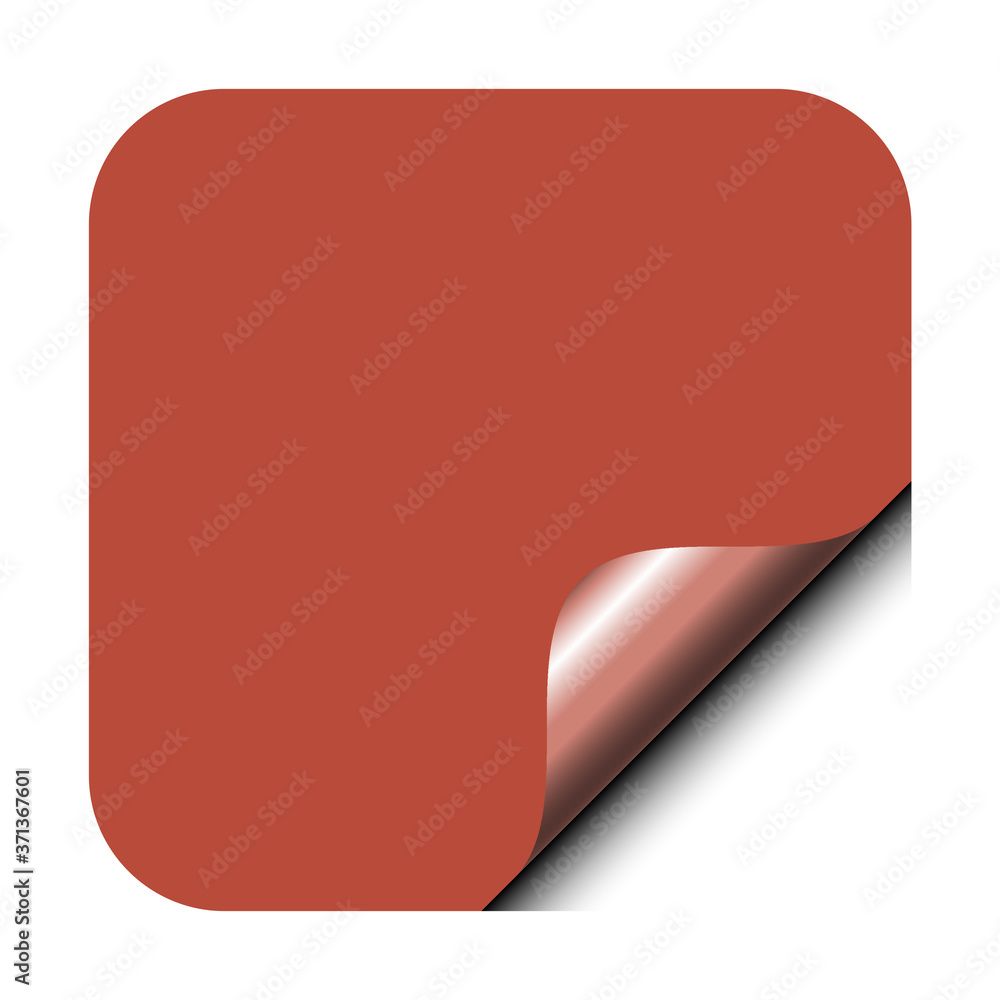 square label sticker with corner flip curl square label sticker with corner flip curl