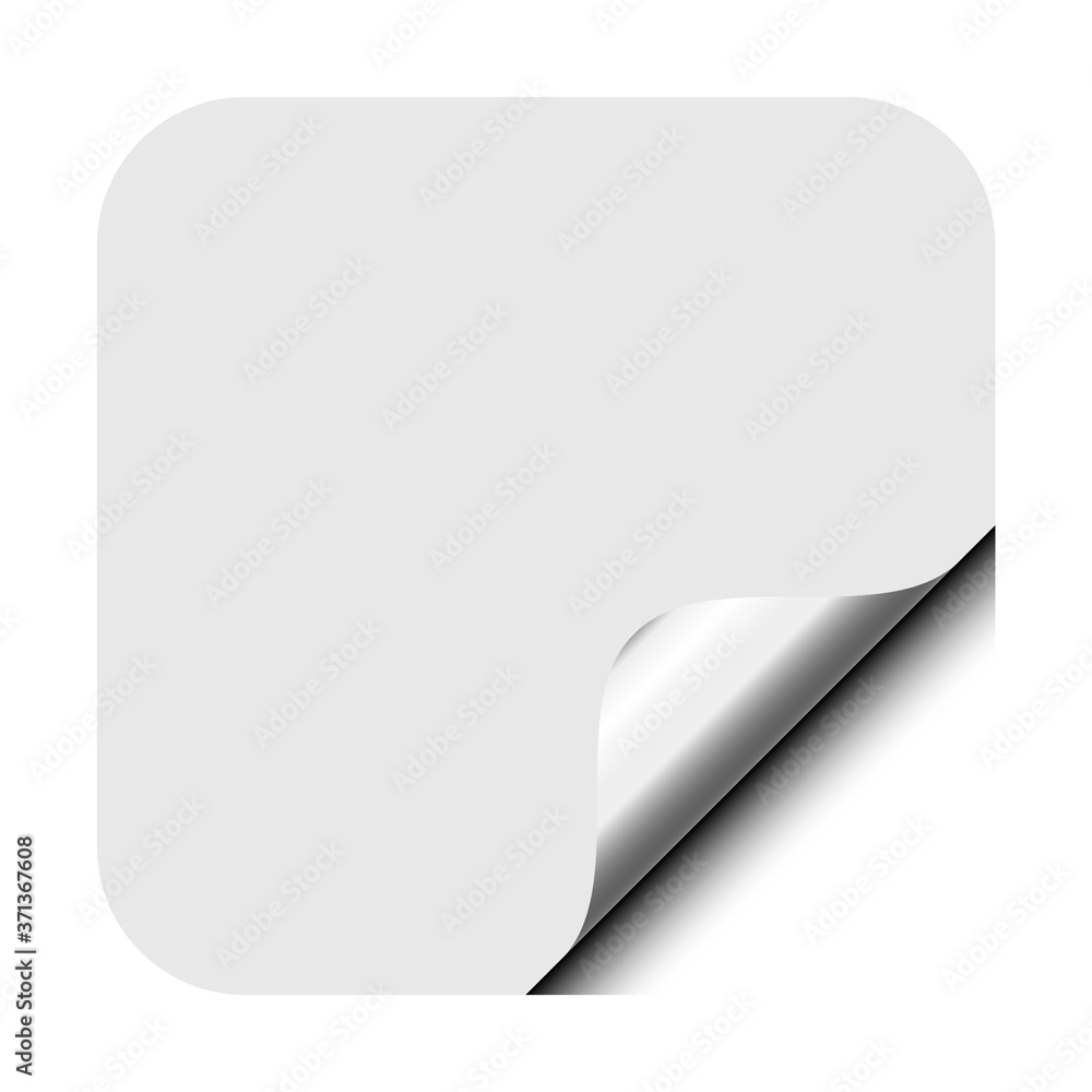 square label sticker with corner flip curl square label sticker with corner flip curl