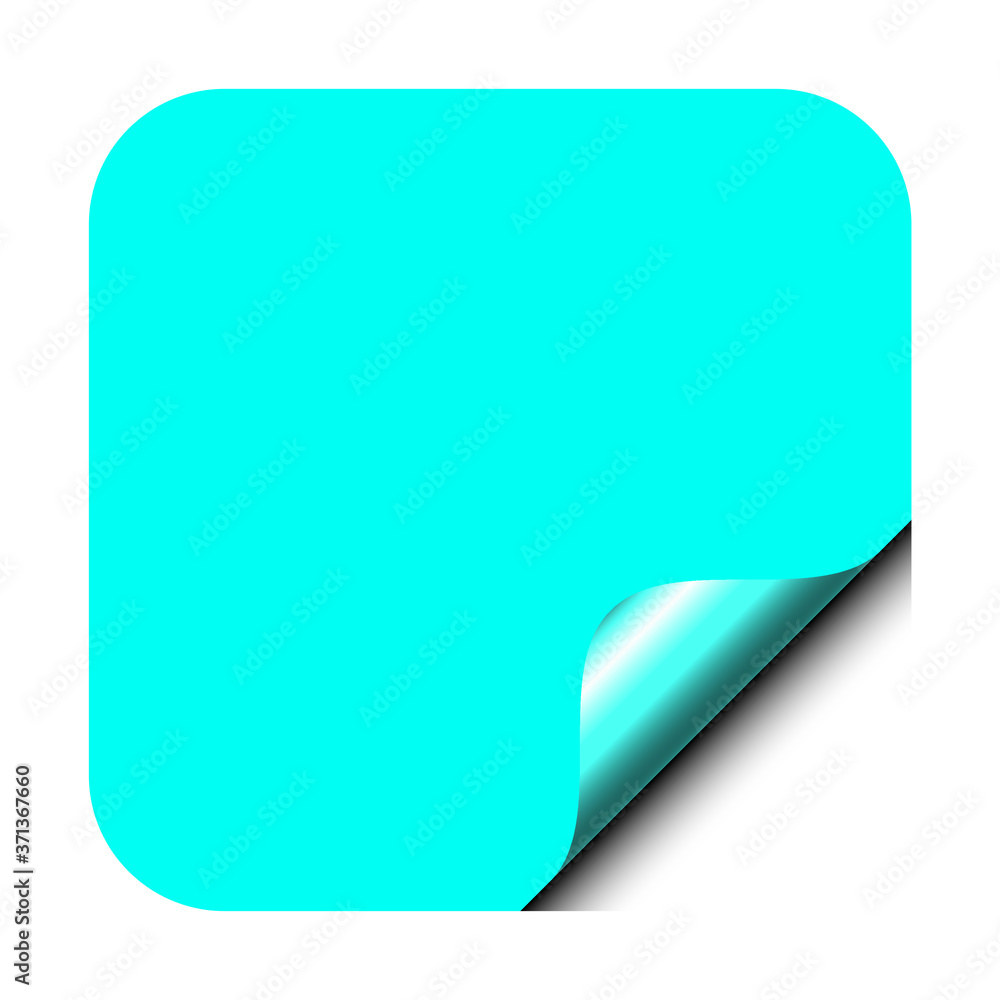 square label sticker with corner flip curl square label sticker with corner flip curl
