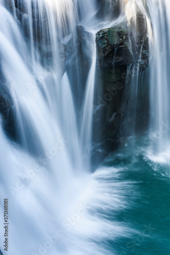 Close-up waterfall, Shifen Waterfall, New Taipei, Taiwan. © BINGJHEN