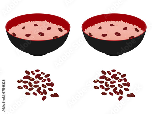 ささげのあずきの違い（豆と赤飯）