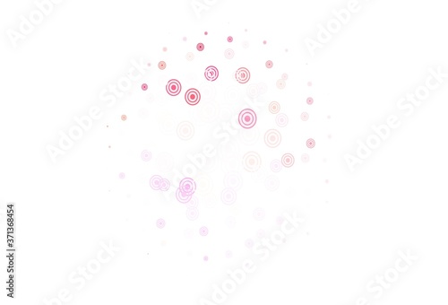 Light Pink  Yellow vector texture with disks  lines.