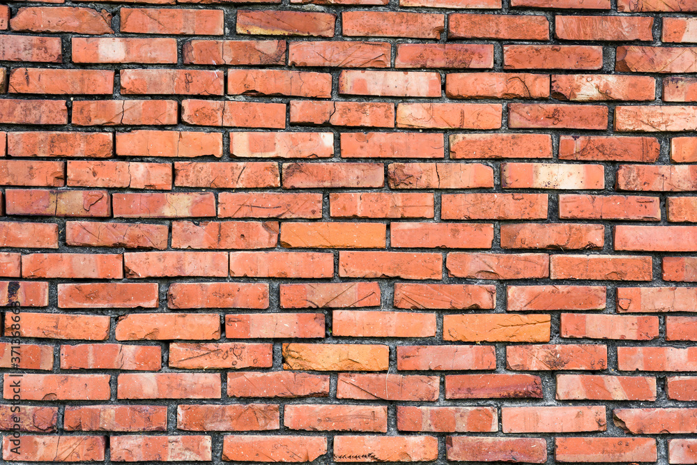 Wall of red bricks as background Wall of red bricks as background