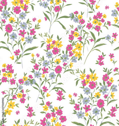 weet Ditsy Florals and Leaves Small Flowers Seamless Pattern Trendy Elegant Colors Perfect for Fashion and Wrapping Paper Print