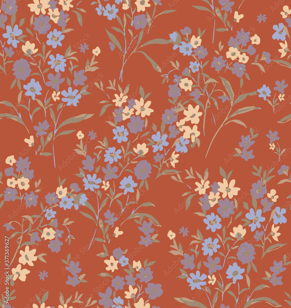 weet Ditsy Florals and Leaves Small Flowers Seamless Pattern Trendy Elegant Colors Perfect for Fashion and Wrapping Paper Print weet Ditsy Florals and Leaves Small Flowers Seamless Pattern Trendy Elegant Colors Perfect for Fashion and Wrapping Paper Print