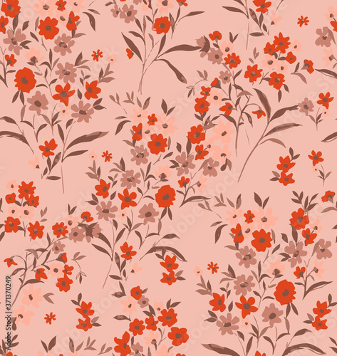 weet Ditsy Florals and Leaves Small Flowers Seamless Pattern Trendy Elegant Colors Perfect for Fashion and Wrapping Paper Print
