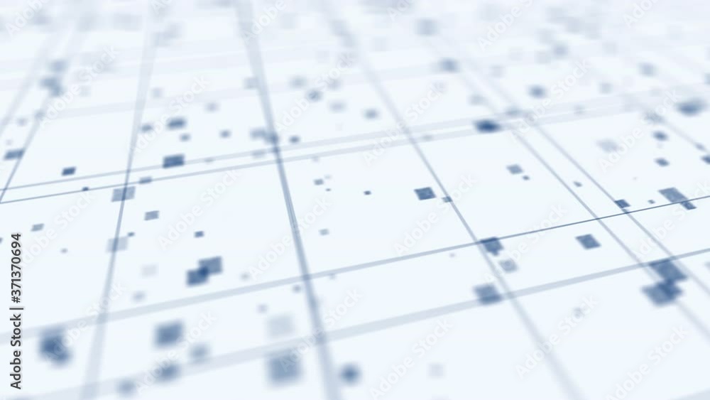 Bright technology of blue neon lines. Business concept. 3D rendering of rotating squares crossing on white background. Loop animation. Bright technology of blue neon lines. Business concept. 3D rendering of rotating squares crossing on white background. Loop animation.