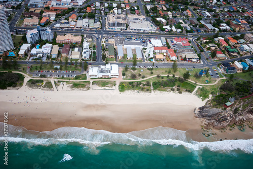 Aerial shot of Gold Coast beachfront