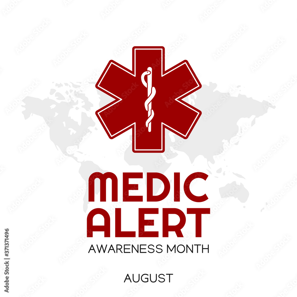 Vector graphic of Medic Alert Awareness Month good for Medic Alert