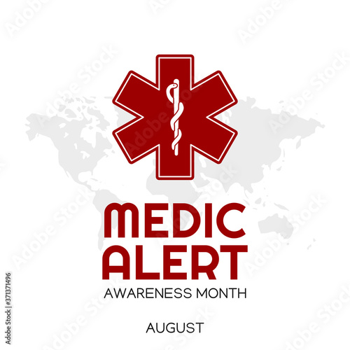 Vector graphic of Medic Alert Awareness Month good for Medic Alert Awareness celebration. flat design. flyer design.flat illustration.