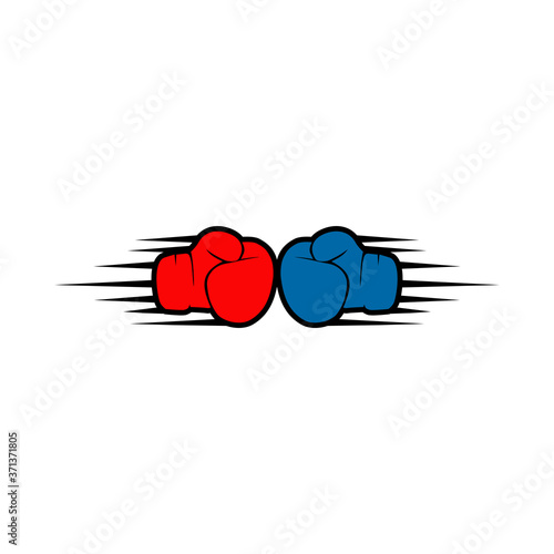 Boxing sport logo design template