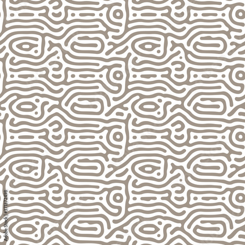 Abstract organic background, natural maze labyrinth, reaction diffusion pattern, organic shapes seamless vector pattern