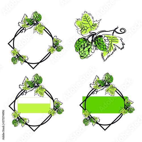 Etiquette logo biere houblon