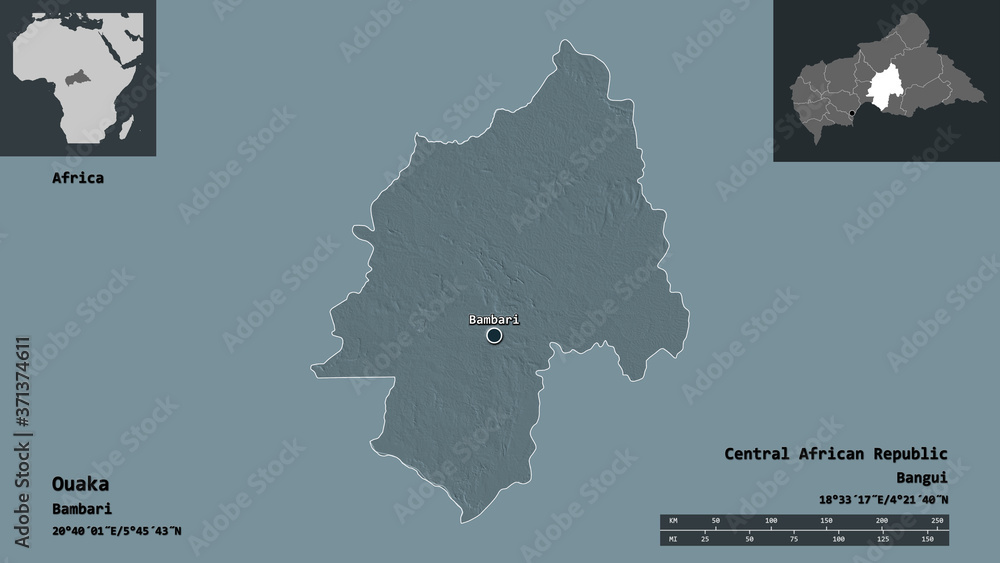 Ouaka, prefecture of Central African Republic,. Previews. Administrative