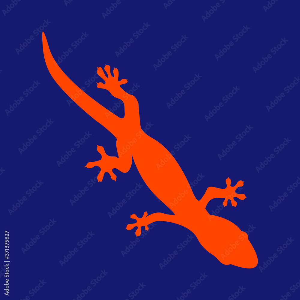 gecko silhouette vector isolated orange blue background high contrast lizard gecko silhouette vector isolated orange blue background high contrast lizard