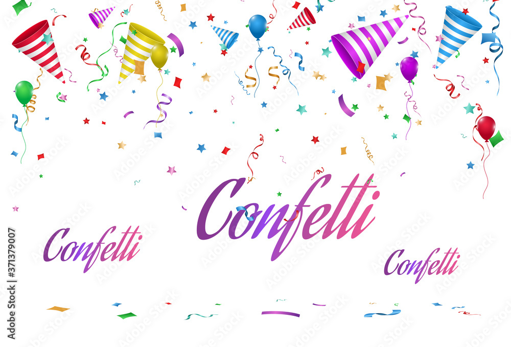 Vector illustration of falling confetti on a transparent background. Vector illustration of falling confetti on a transparent background.
