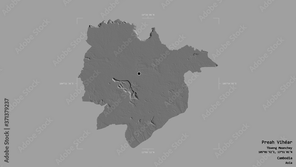 Obraz premium Preah Vihéar - Cambodia. Bounding box. Bilevel