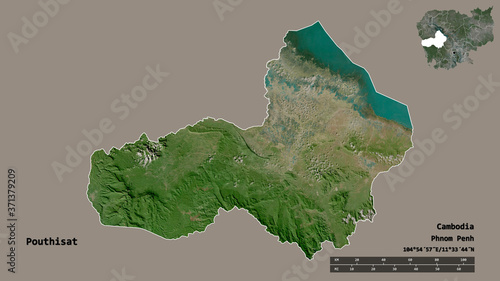 Fényképezés Pouthisat, province of Cambodia, zoomed. Satellite