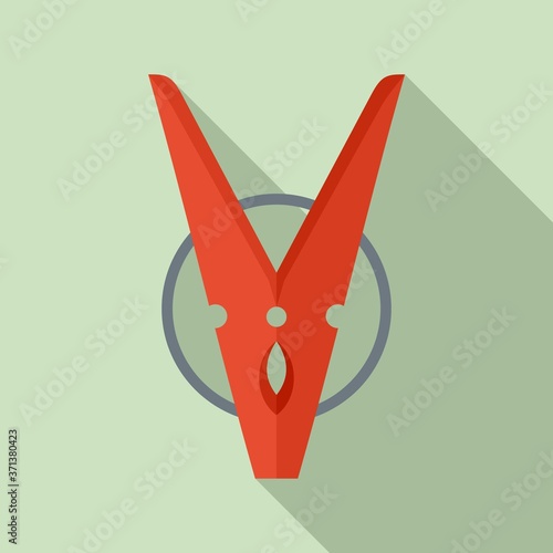 Clothes pin peg icon. Flat illustration of clothes pin peg vector icon for web design
