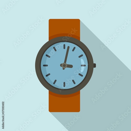 Leather watch repair icon. Flat illustration of leather watch repair vector icon for web design