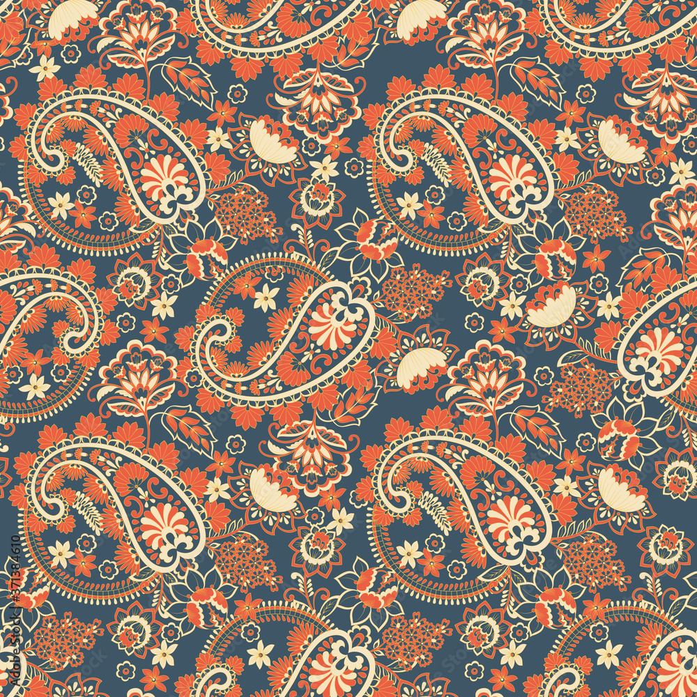 paisley seamless pattern. damask vector background