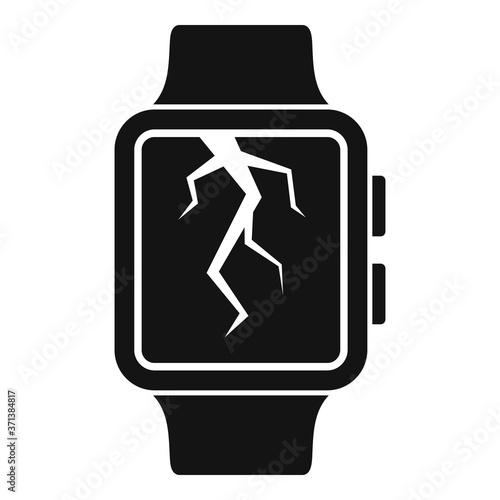 Crack display smartwatch repair icon. Simple illustration of crack display smartwatch repair vector icon for web design isolated on white background