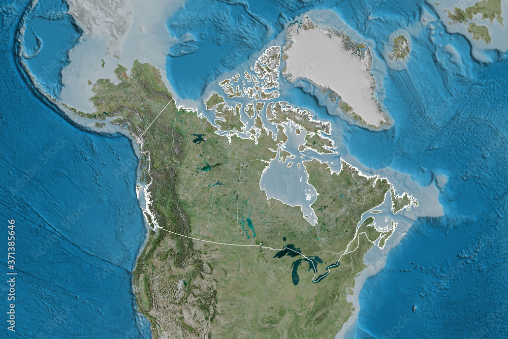 Canada borders. Satellite