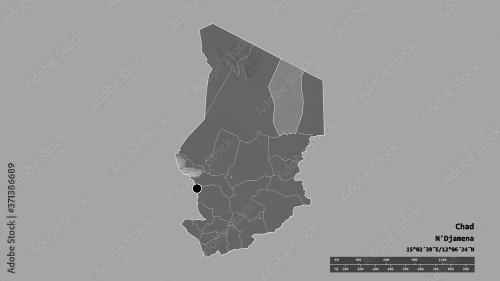 Location of Ennedi Ouest, region of Chad,. Bilevel