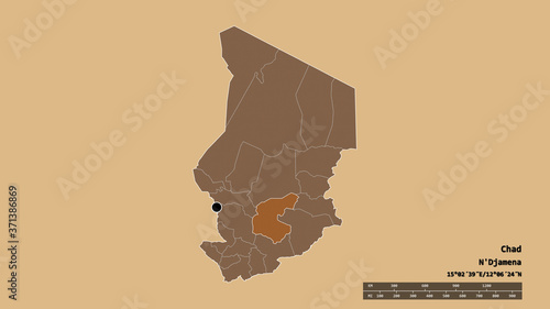 Location of Guéra, region of Chad,. Pattern photo