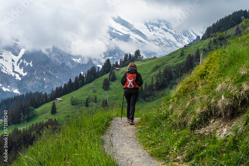 Fototapeta Naklejka Na Ścianę i Meble -  Hike in Swiss alps