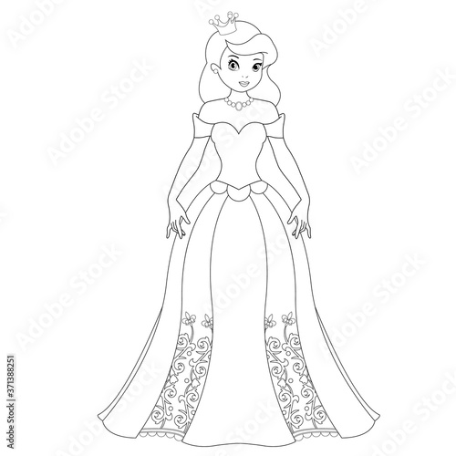 Beautiful princess Coloring Book Page