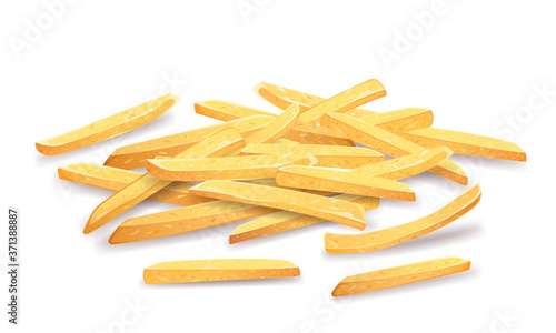French fries Overlapping pile. template design. isolated on white background Eps 10 vector illustration