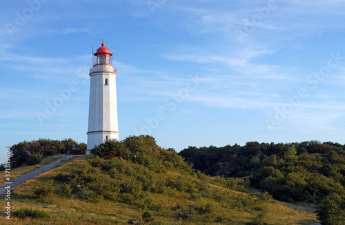 Vintage Lighthouse in the north of the holiday island Hiddensee in Germany  © cirquedesprit