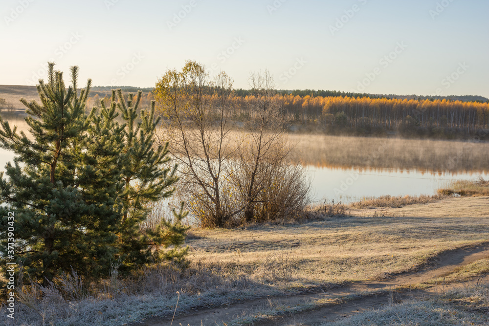 Landscape images of late autumn in Syzran district of Samara region
