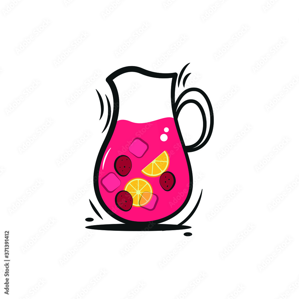 sangria logo design. vector illustration of a Spanish drink of red wine
