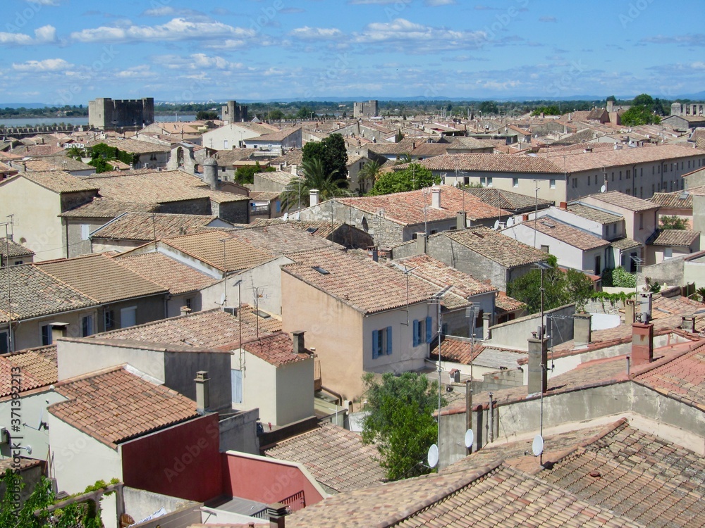 Gazing Across the Rooftops in Aigues-Mortes, Camargue, France