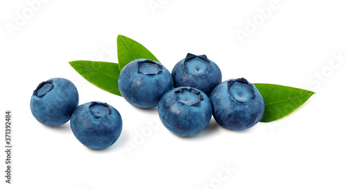 Stack of blueberries isolated